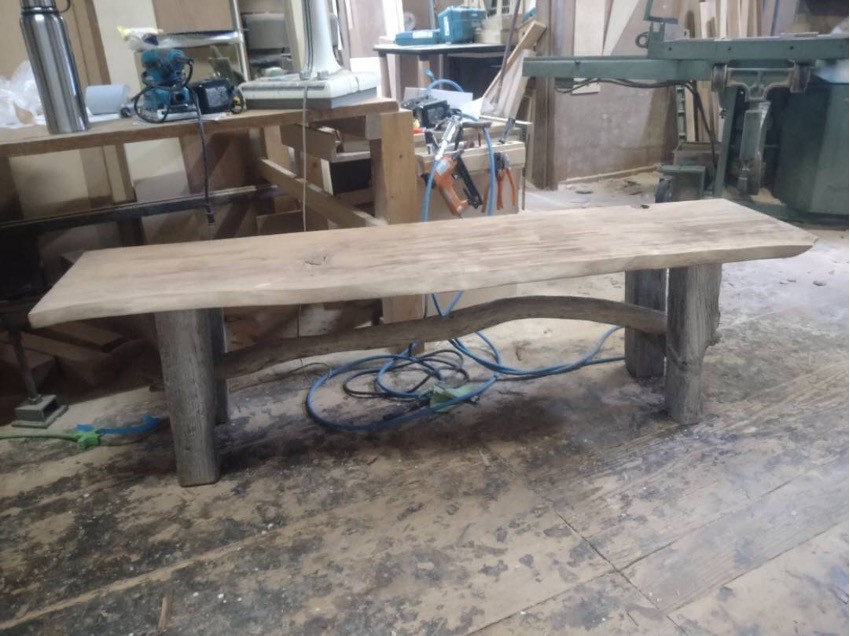 ベンチづくりの記録　その4　-組み立て【完成】-